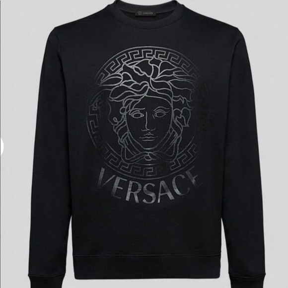 Versace Sweaters Brand New Versace All Black Crewneck Sweater Large